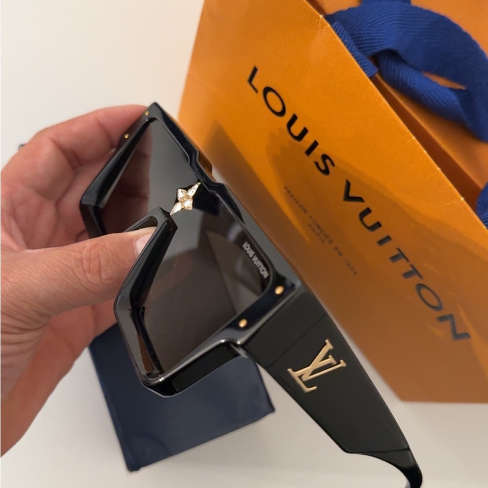 Louis Vuitton Black and Gold Sunglasses